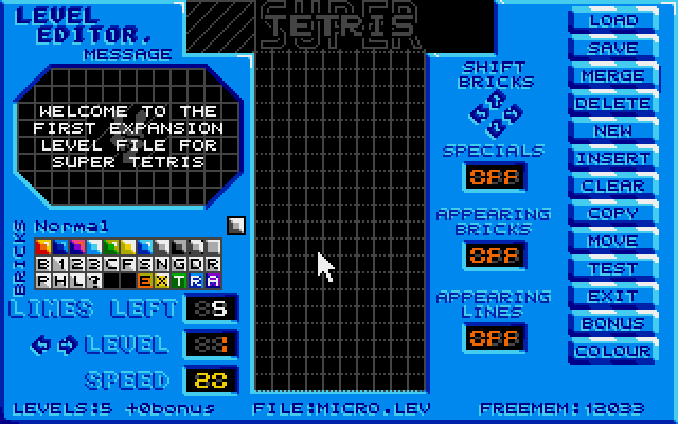 Super Tetris atari screenshot